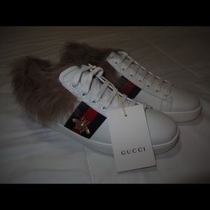 Women’s ace shearling-lined embroidered leather